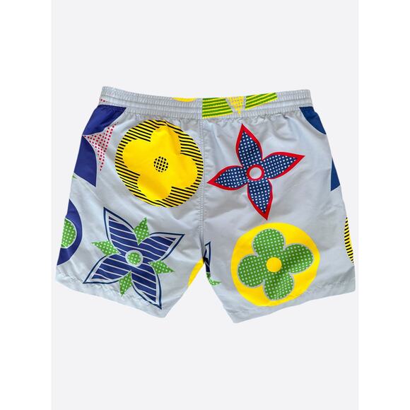 Louis Vuitton Grey Multicolor Flower Monogram Swimshorts - Picture 2 of 6